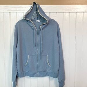 Kenzie XL light blue French Terry lightweight full zip hoodie